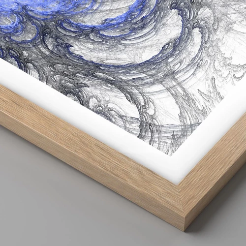 Plagát v ráme zo svetlého duba - Zrod vlny - 61x91 cm