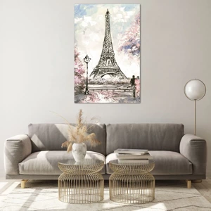 Obraz na skle - Aprílová prechádzka Parížom - 80x120 cm