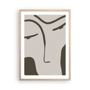 Plagát v ráme zo svetlého duba - Ako z Modiglianiho obrazu - 50x70 cm